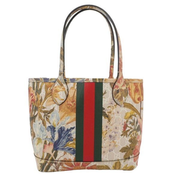 Gucci  Ophidia Small GG Supreme Flora Canvas Tote Bag Multicolor 726762 - Picture 4 of 15